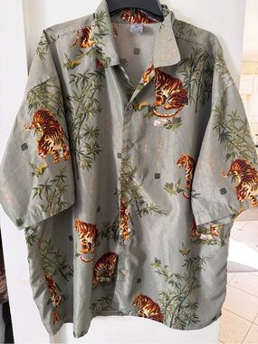 Claudio Nucci Tiger Print Button-Up Shirt XXL